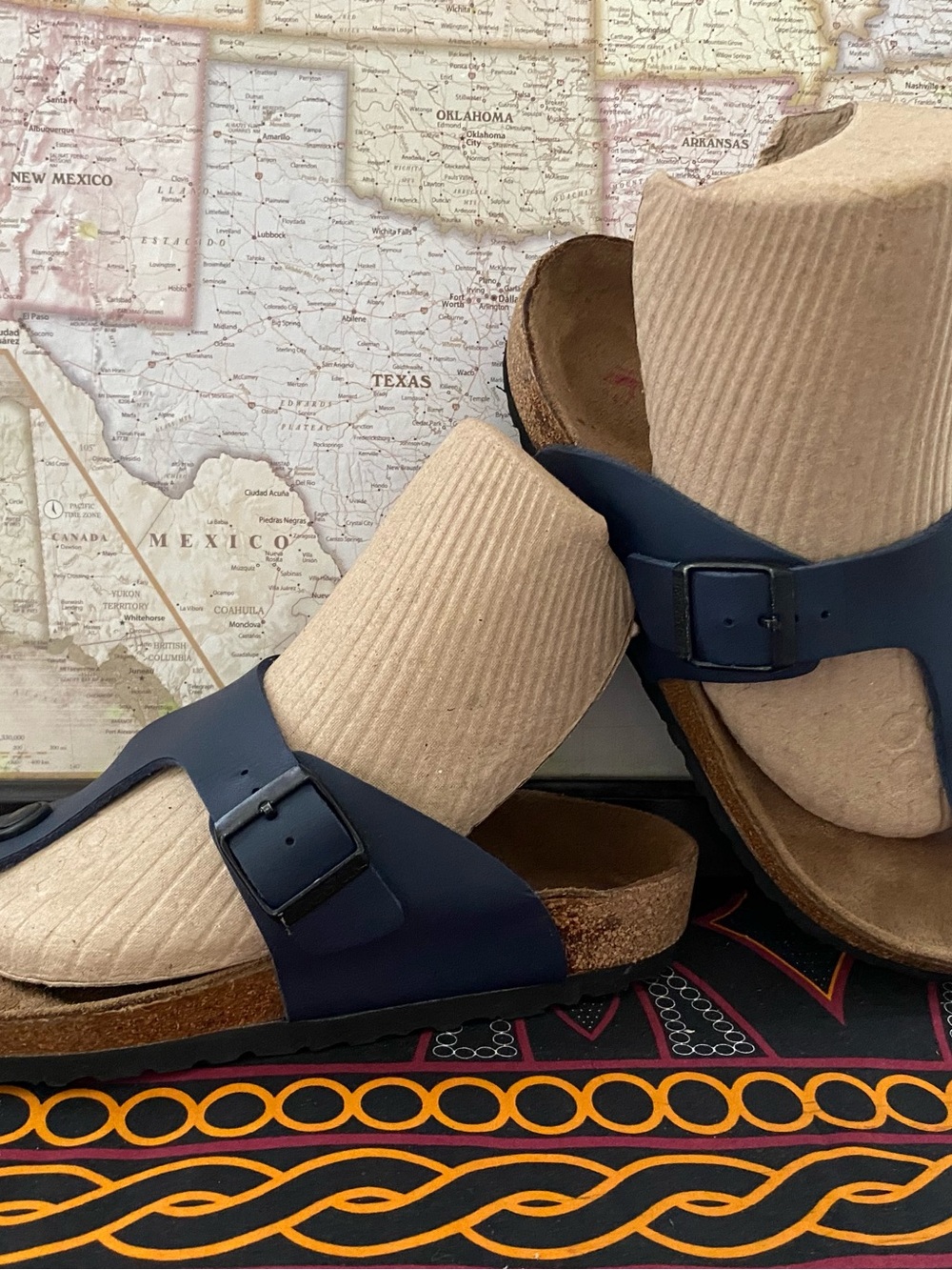 Pre-owned Birkenstock Gizeh Sandal in Navy Blue Sz 39/8 Regular fit Women’s